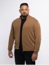Cardigan Zippé Col Montant Dario Grande Taille Camel