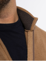 Cardigan Zippé Col Montant Dario Grande Taille Camel