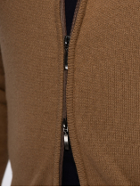 Cardigan Zippé Col Montant Dario Grande Taille Camel