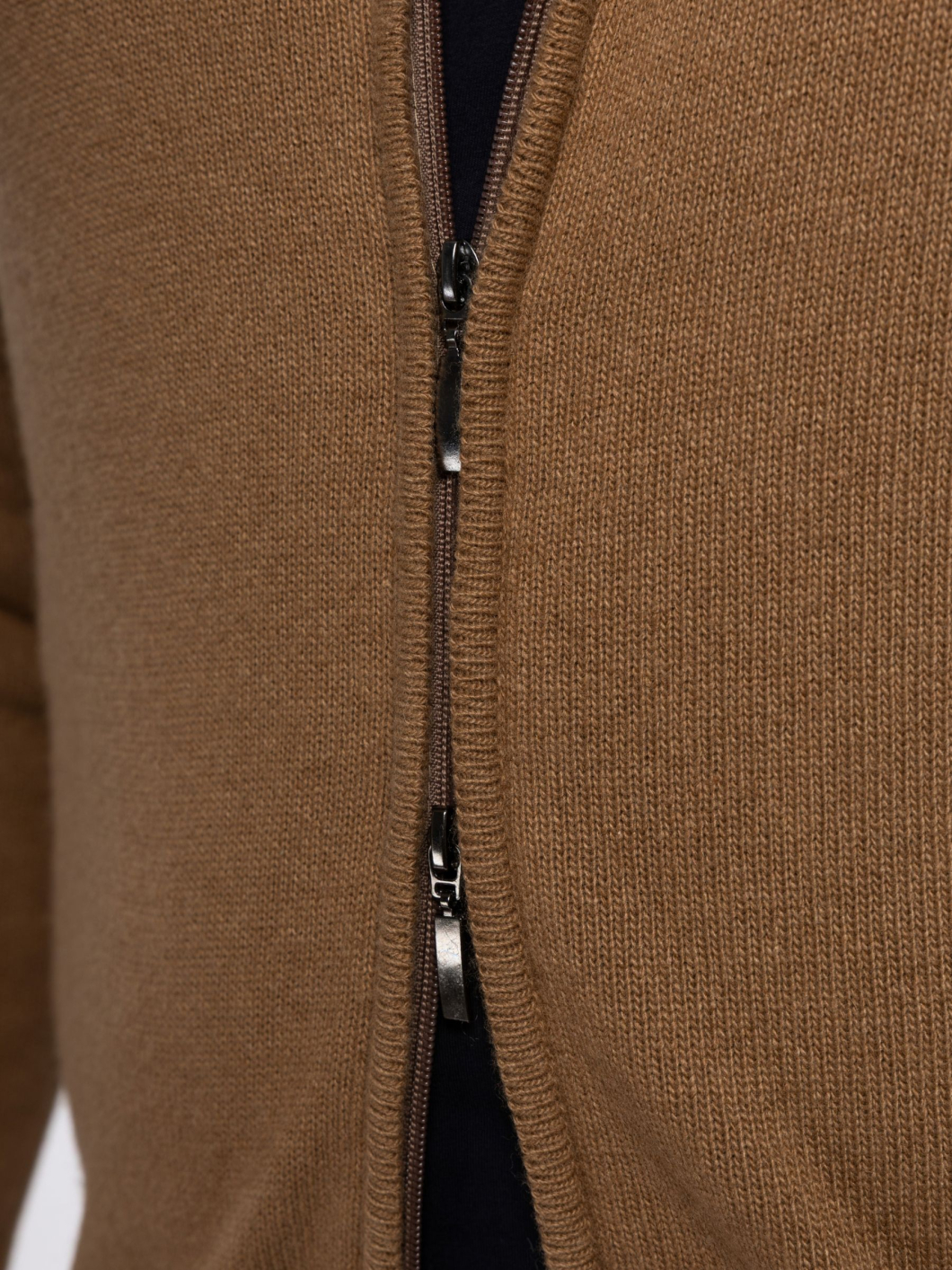 Cardigan Zippé Col Montant Dario Grande Taille Camel