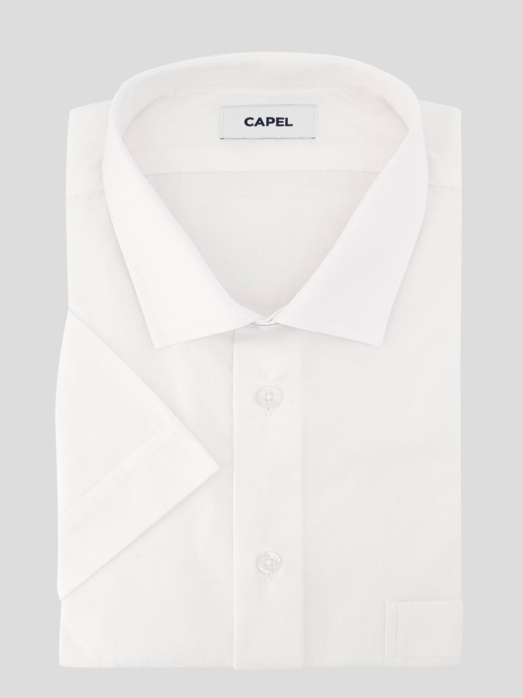 Chemise manches courtes blanche popeline de coton homme grande taille | Capel