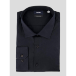 Chemise noire business 100% coton double retors homme grande taille | Capel