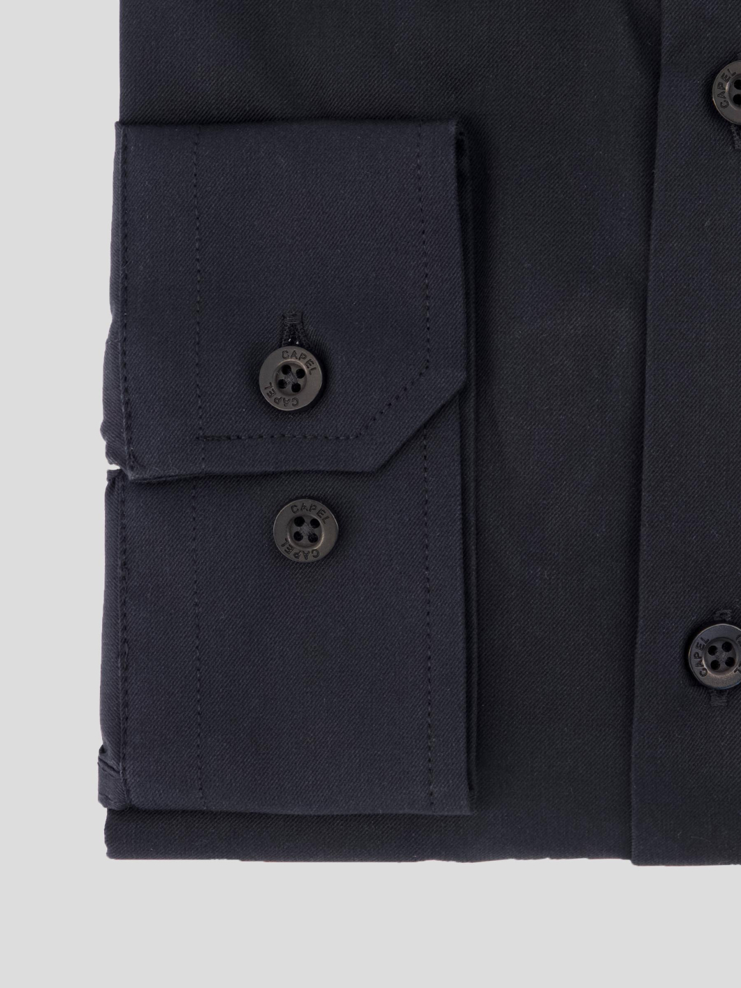 Chemise noire business 100% coton double retors homme grande taille | Capel