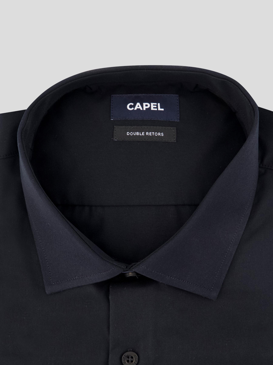 Chemise noire business 100% coton double retors homme grande taille | Capel