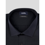 Chemise noire business 100% coton double retors homme grande taille | Capel