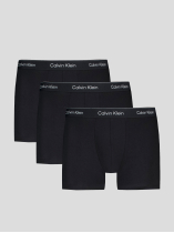 Pack 3 Boxers Unis Noirs Calvin Klein Grande Taille noir homme grande taille - Capelstore