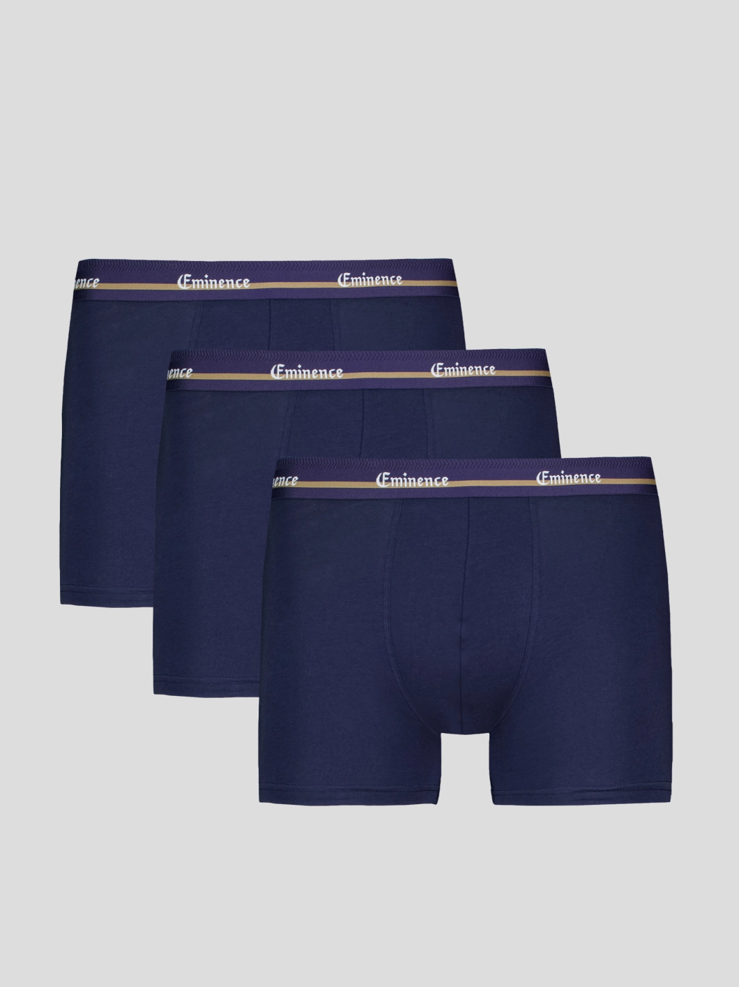 Pack 3 Boxers Unis Bleu Marine  Grande Taille Eminence - Capelstore