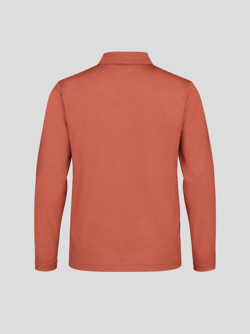 Polo Manches Longues Mercerisé Grande Taille Terracotta