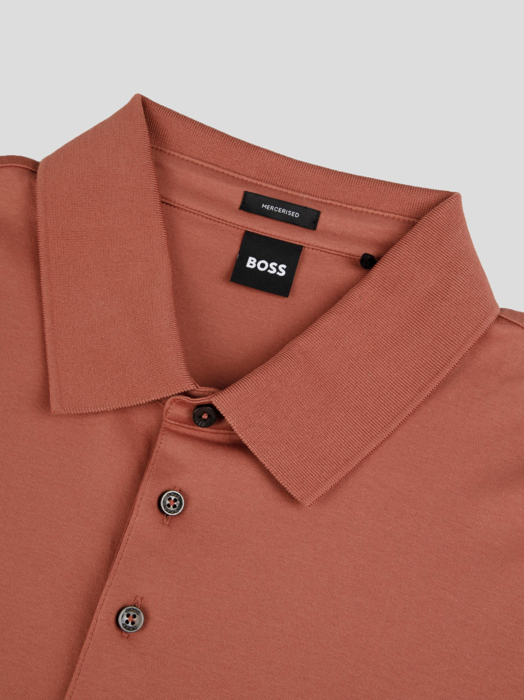 Polo Manches Longues Mercerisé Grande Taille Terracotta