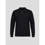 Polo Piqué Manches Longues Grande Taille Noir