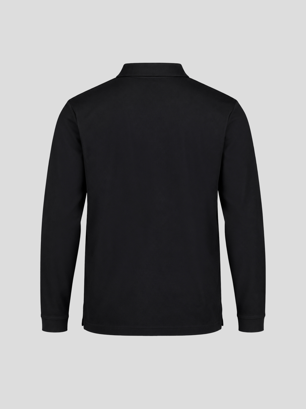 Polo Piqué Manches Longues Grande Taille Noir