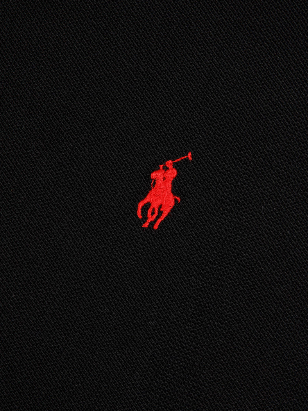Polo Piqué Manches Longues Grande Taille Noir