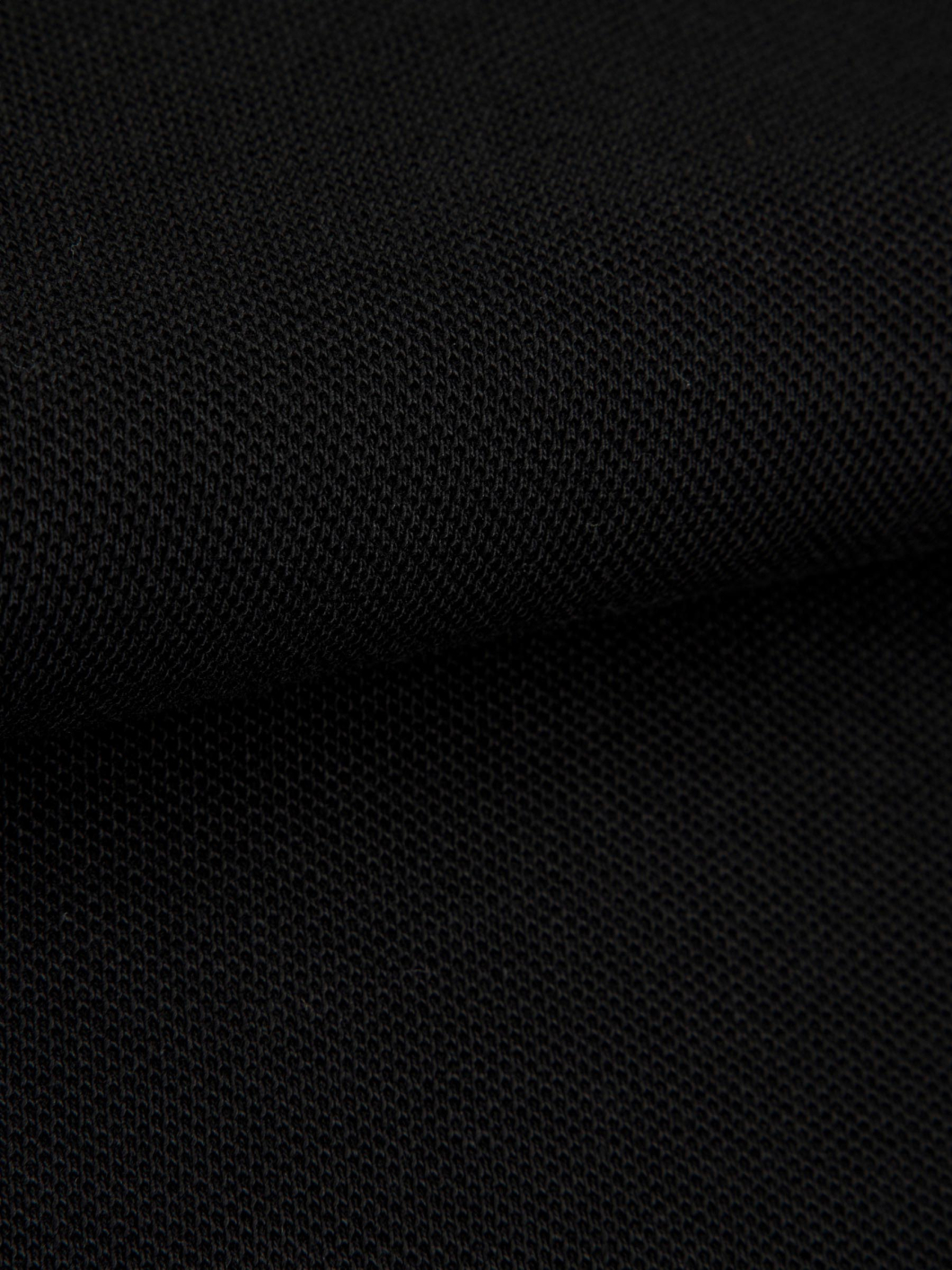 Polo Piqué Manches Longues Grande Taille Noir