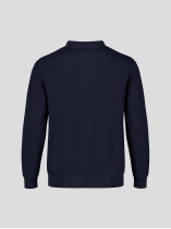 Pull Structuré Col Polo Grande Taille Marine