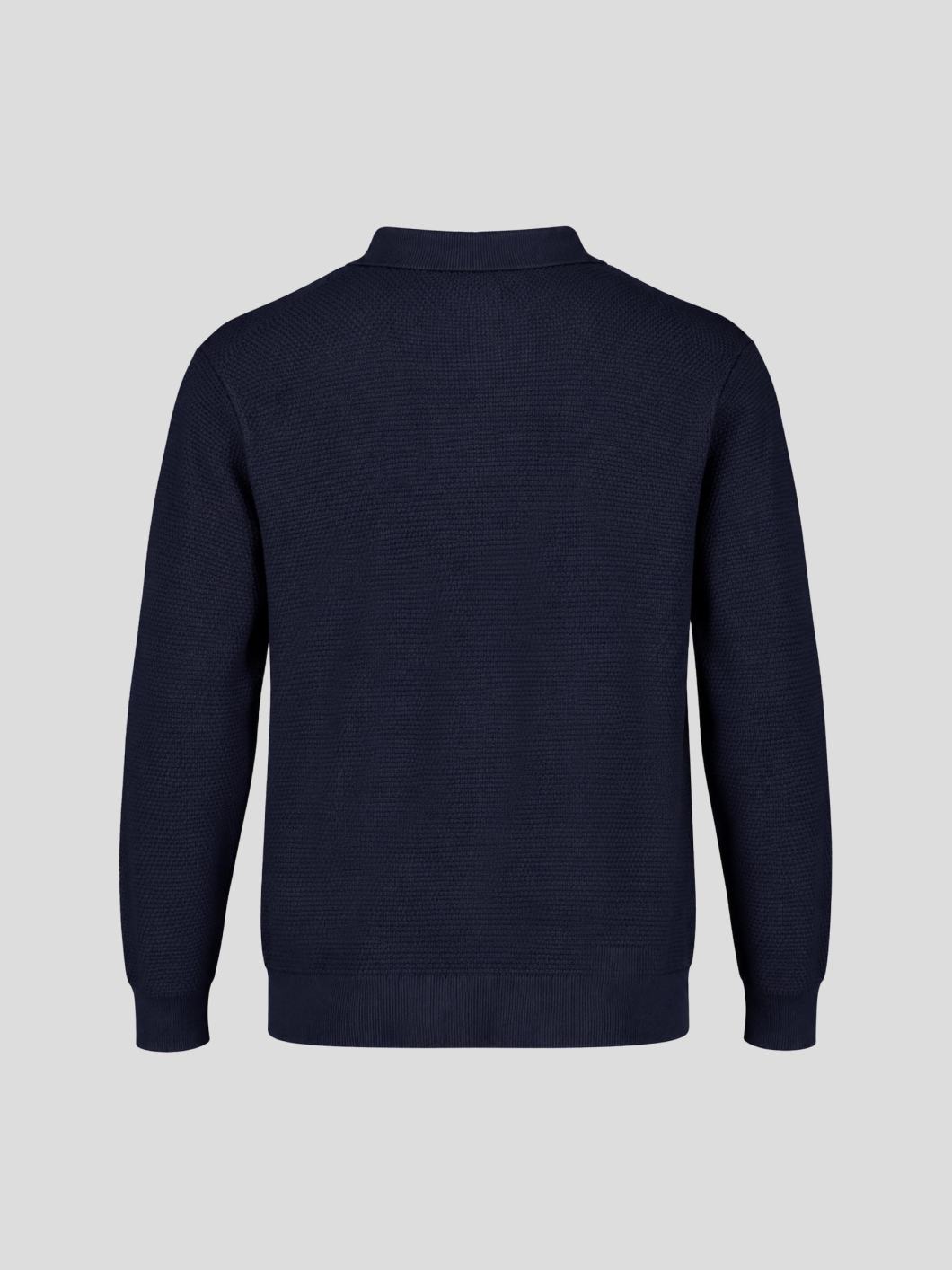Pull Structuré Col Polo Grande Taille Marine