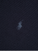Pull Structuré Col Polo Grande Taille Marine