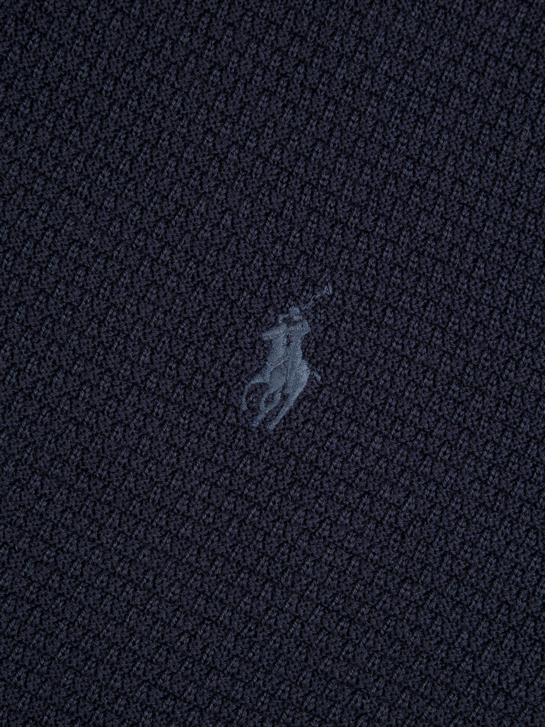 Pull Structuré Col Polo Grande Taille Marine