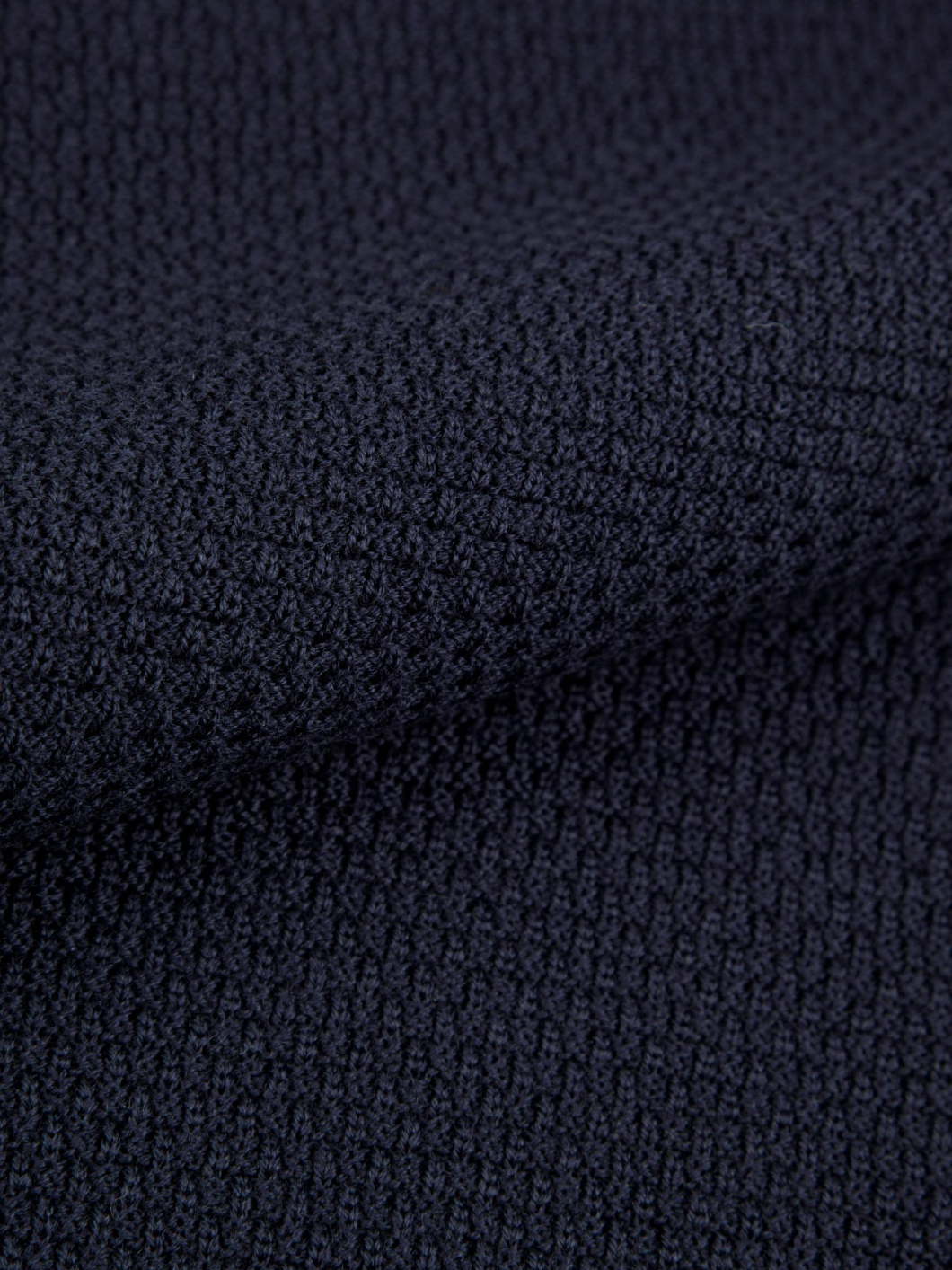 Pull Structuré Col Polo Grande Taille Marine