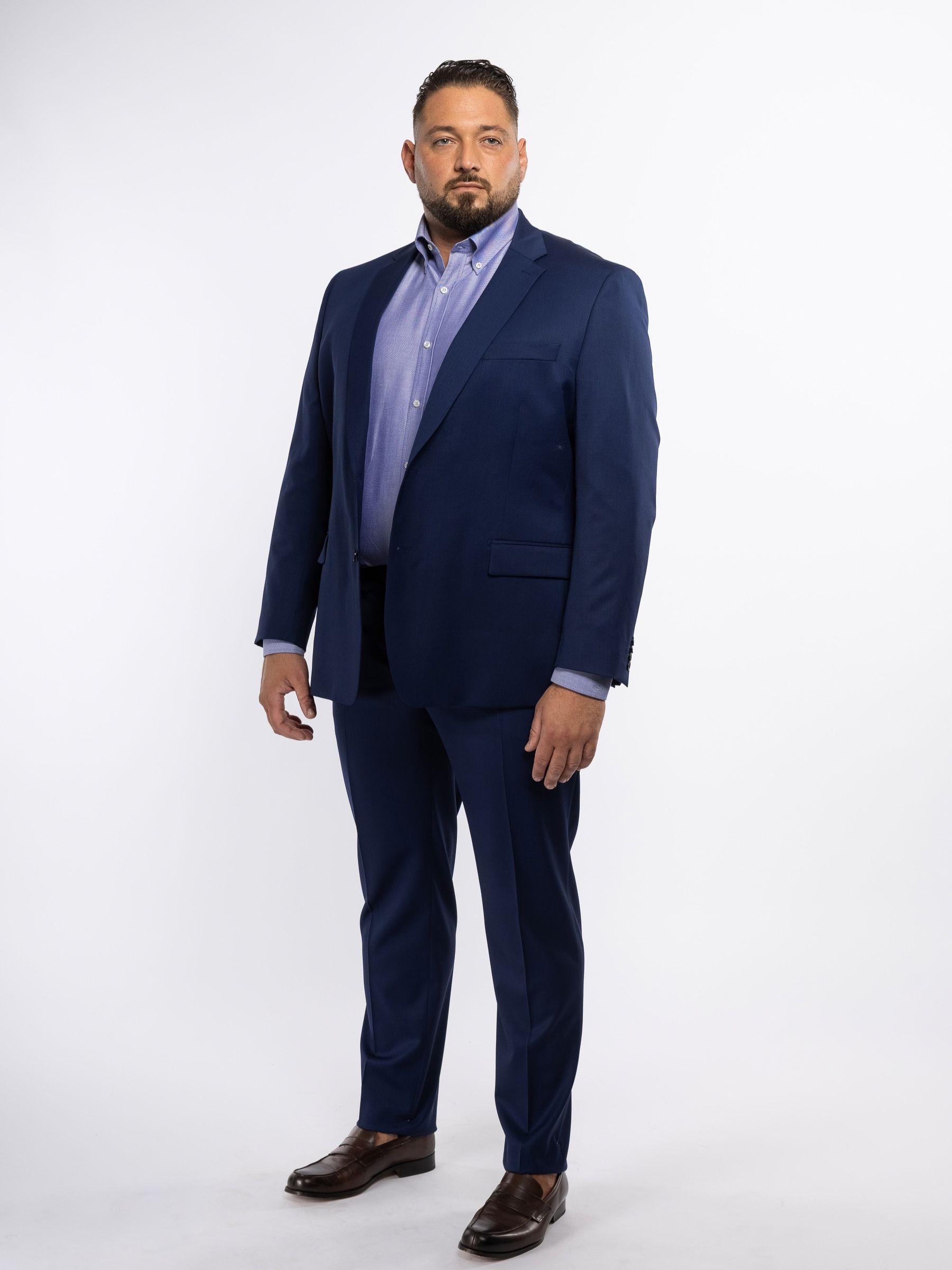 Costume Complet Gabardine de Laine Grande Taille Marine