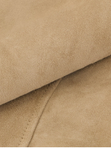 Blouson en Cuir Velours Grande Taille Beige