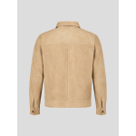 Blouson en Cuir Velours Grande Taille Beige