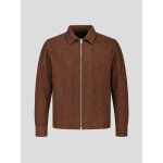 Blouson en Cuir Velours Grande Taille Marron
