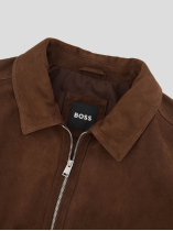 Blouson en Cuir Velours Grande Taille Marron