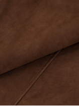 Blouson en Cuir Velours Grande Taille Marron