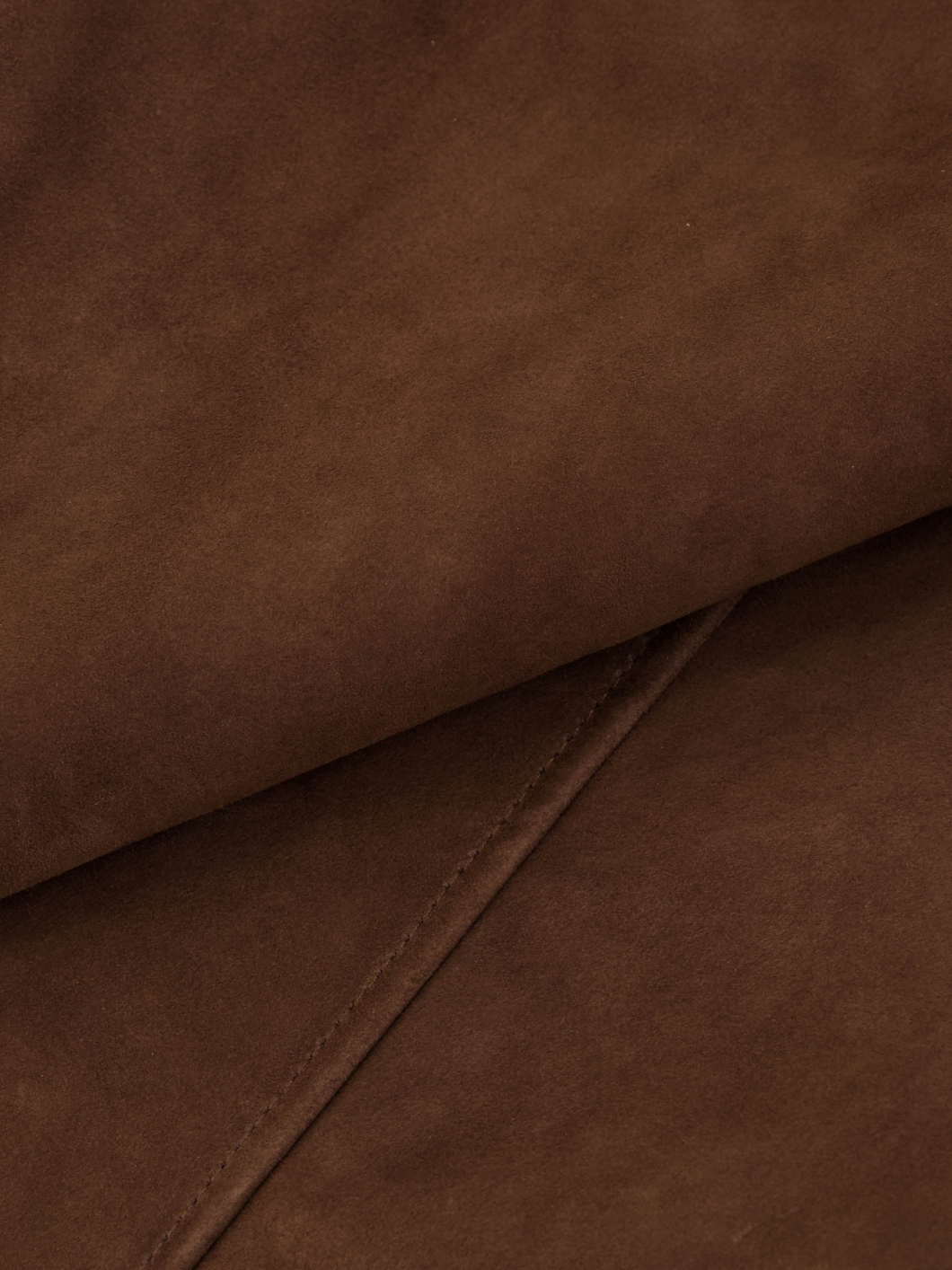 Blouson en Cuir Velours Grande Taille Marron