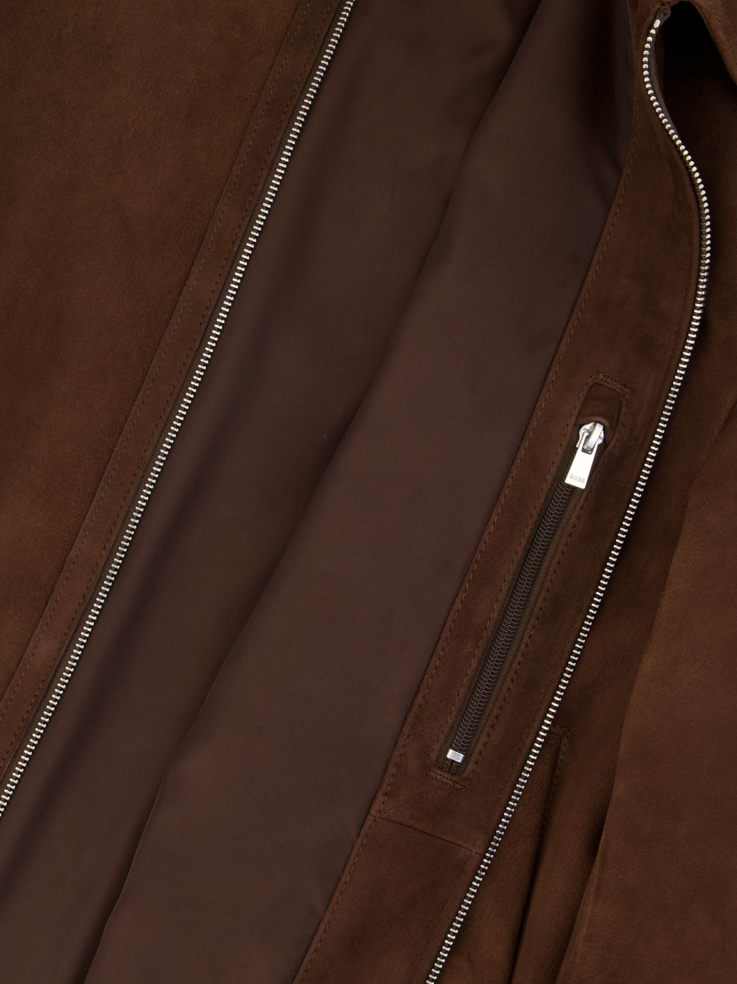 Blouson en Cuir Velours Grande Taille Marron