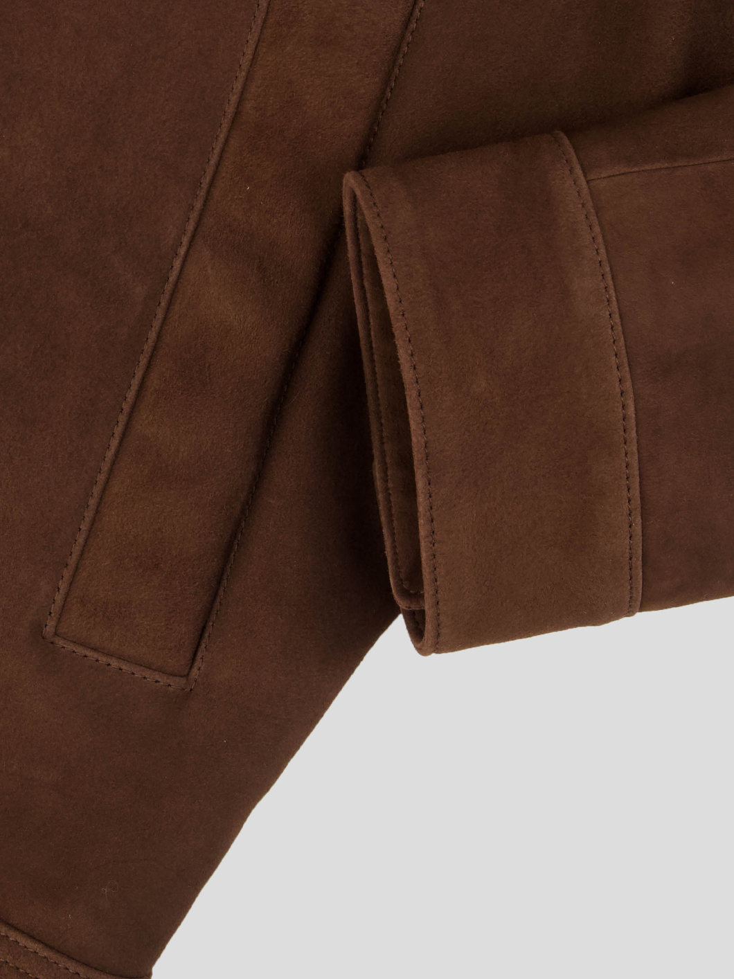 Blouson en Cuir Velours Grande Taille Marron