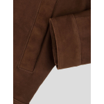 Blouson en Cuir Velours Grande Taille Marron