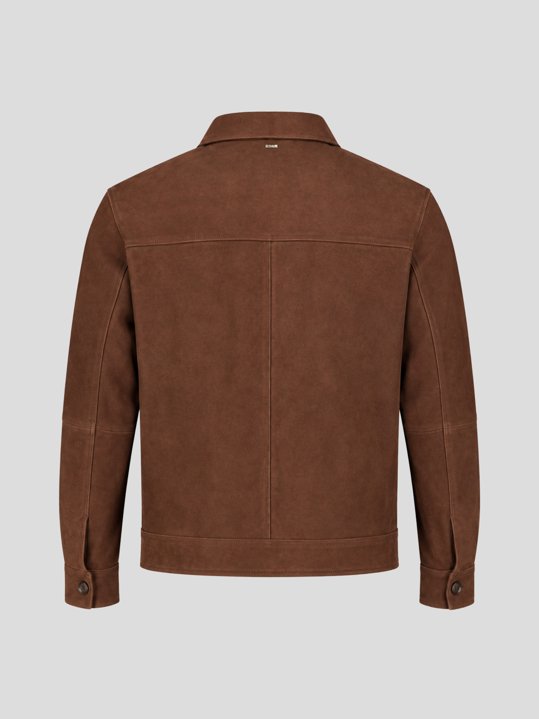 Blouson en Cuir Velours Grande Taille Marron