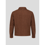 Blouson en Cuir Velours Grande Taille Marron