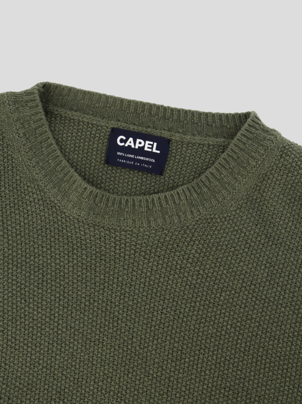 Pull Lambswool Col Rond Luca pour Homme Grand Vert