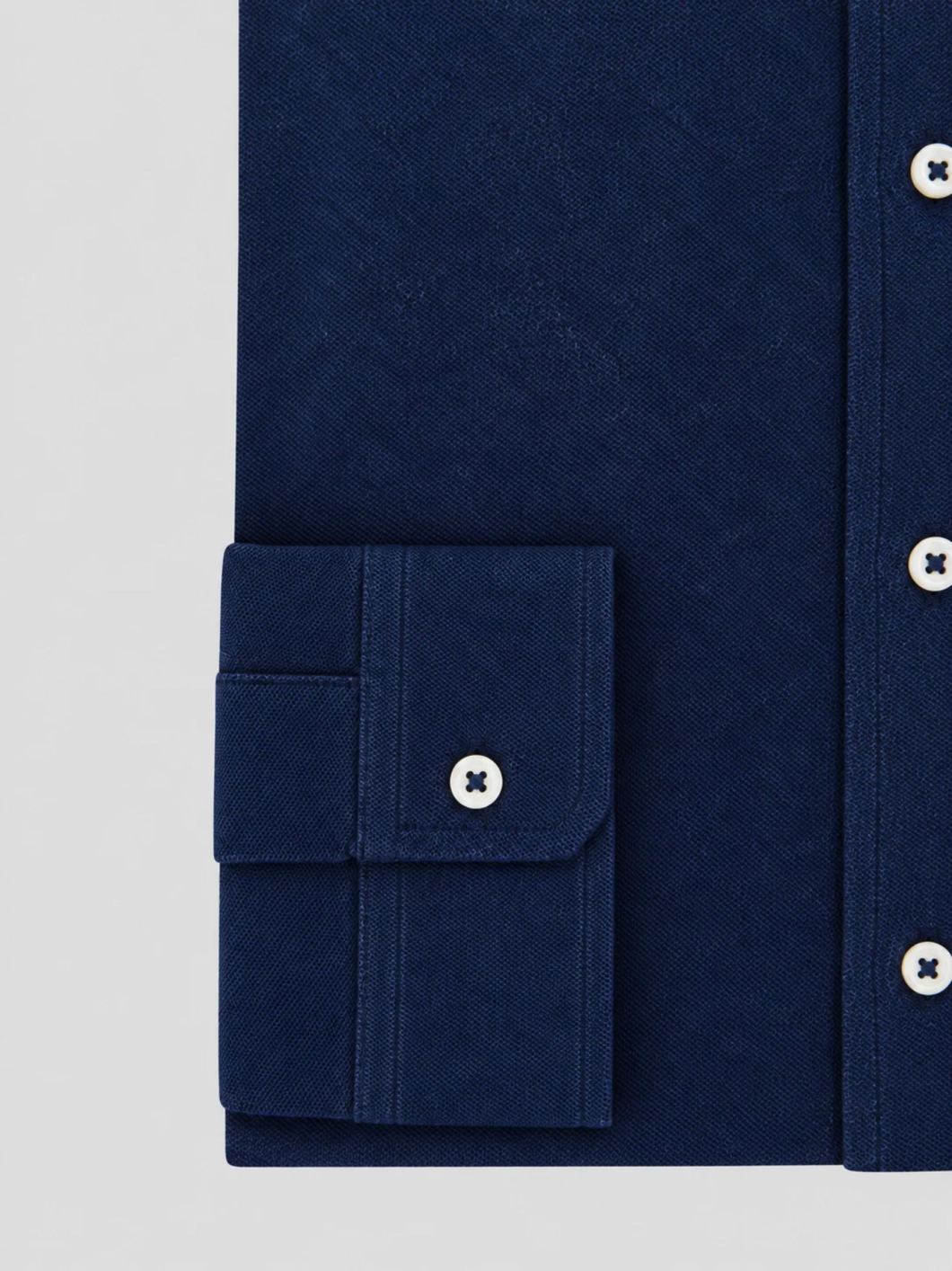 Chemise Maille Piquée Grande Taille Bleue