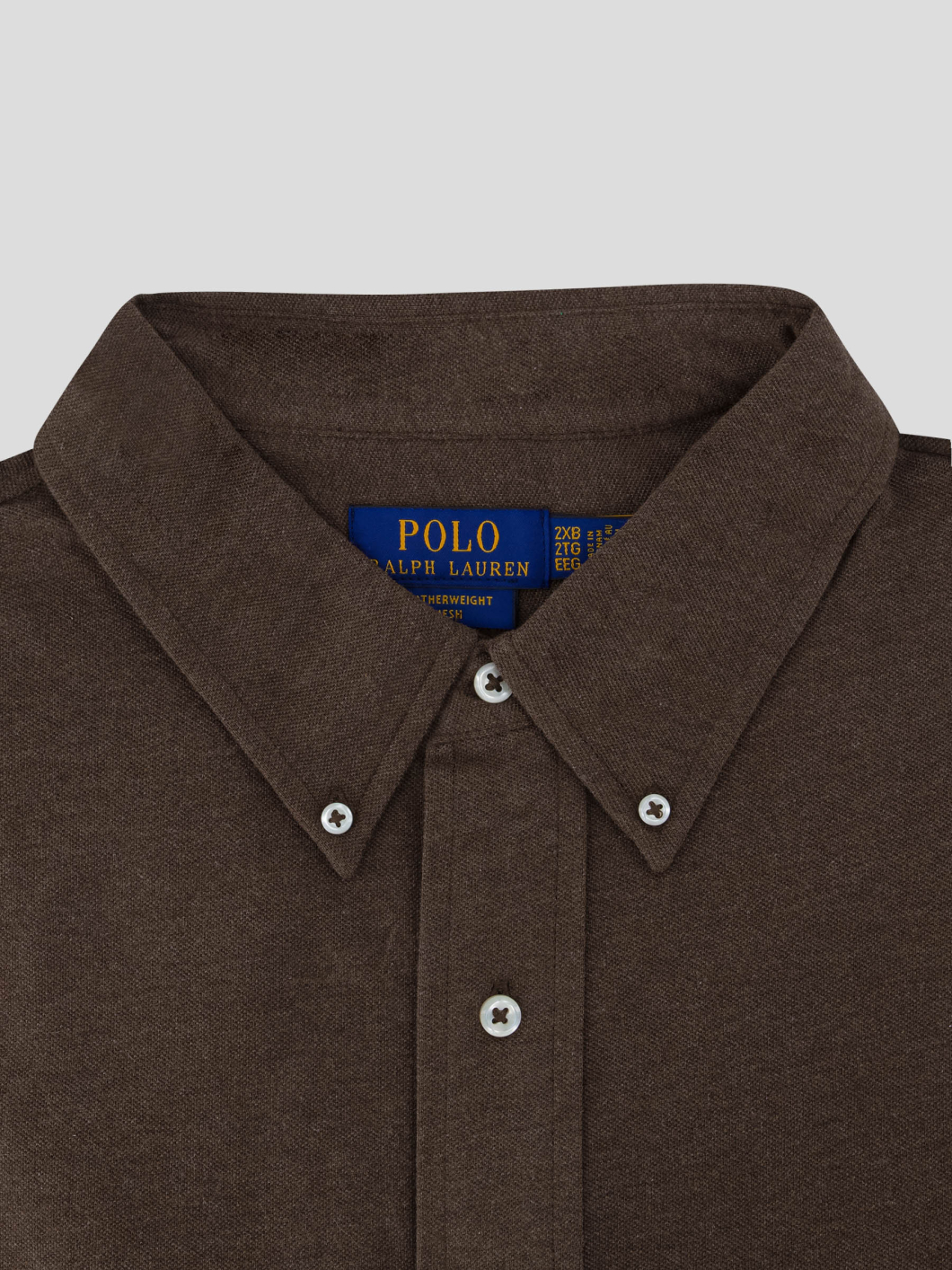Chemise Maille Piquée Grande Taille Marron