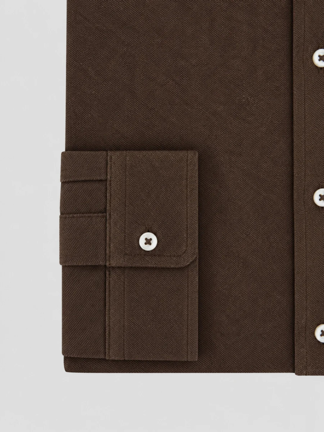 Chemise Maille Piquée Grande Taille Marron