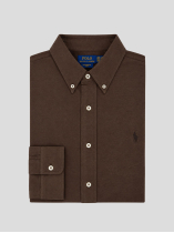 Chemise Maille Piquée Grande Taille Marron
