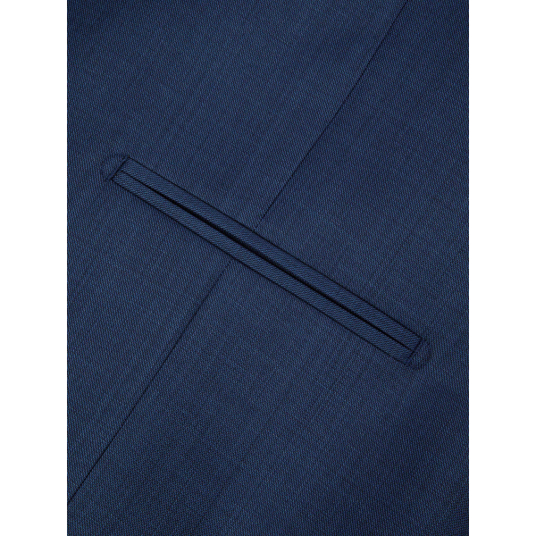 Costume 3 pièces Faux Uni Grande Taille Bleu Indigo