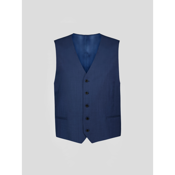 Costume 3 pièces Faux Uni Grande Taille Bleu Indigo