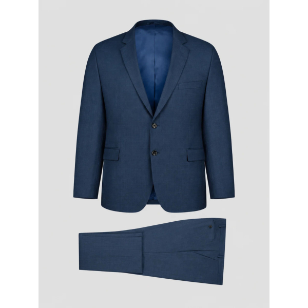 Costume 3 pièces Faux Uni Grande Taille Bleu Indigo