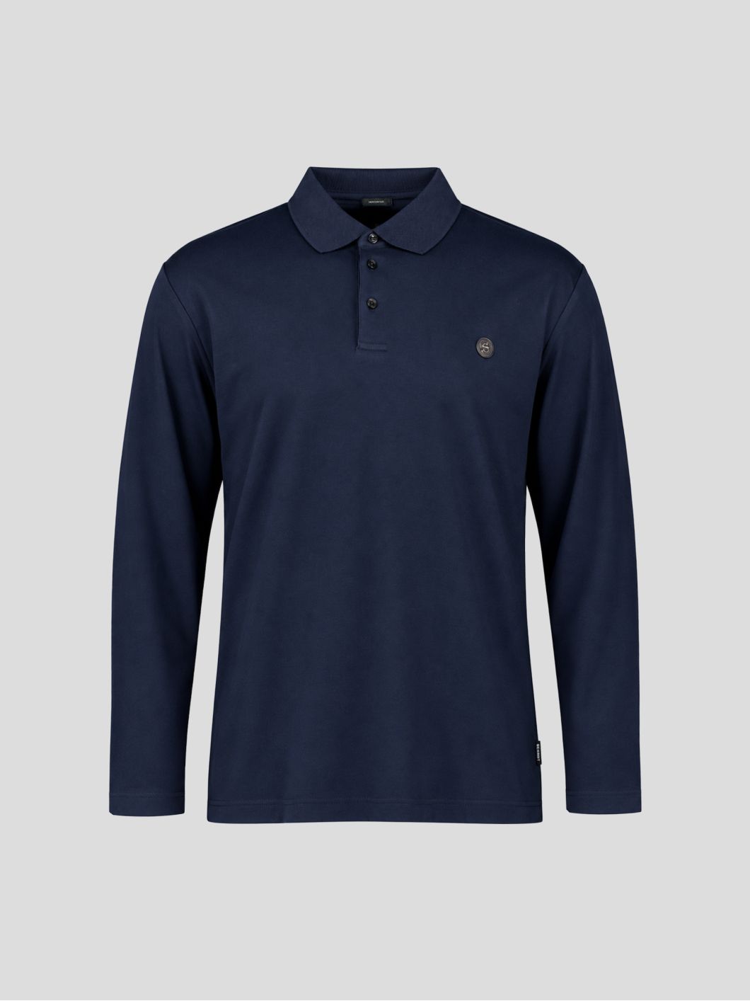 Polo Manches Longues Mercerisé Grande Taille Marine