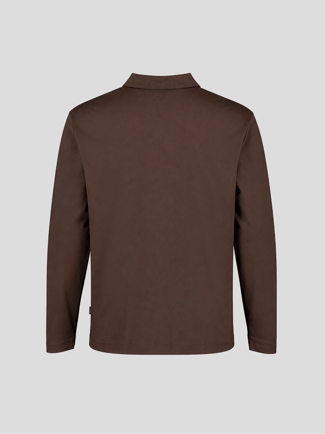 Polo Manches Longues Mercerisé Grande Taille Marron