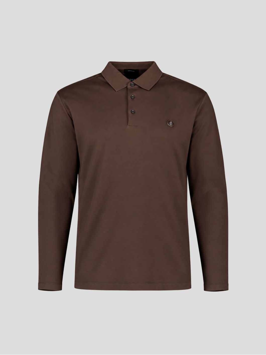 Polo Manches Longues Mercerisé Grande Taille Marron