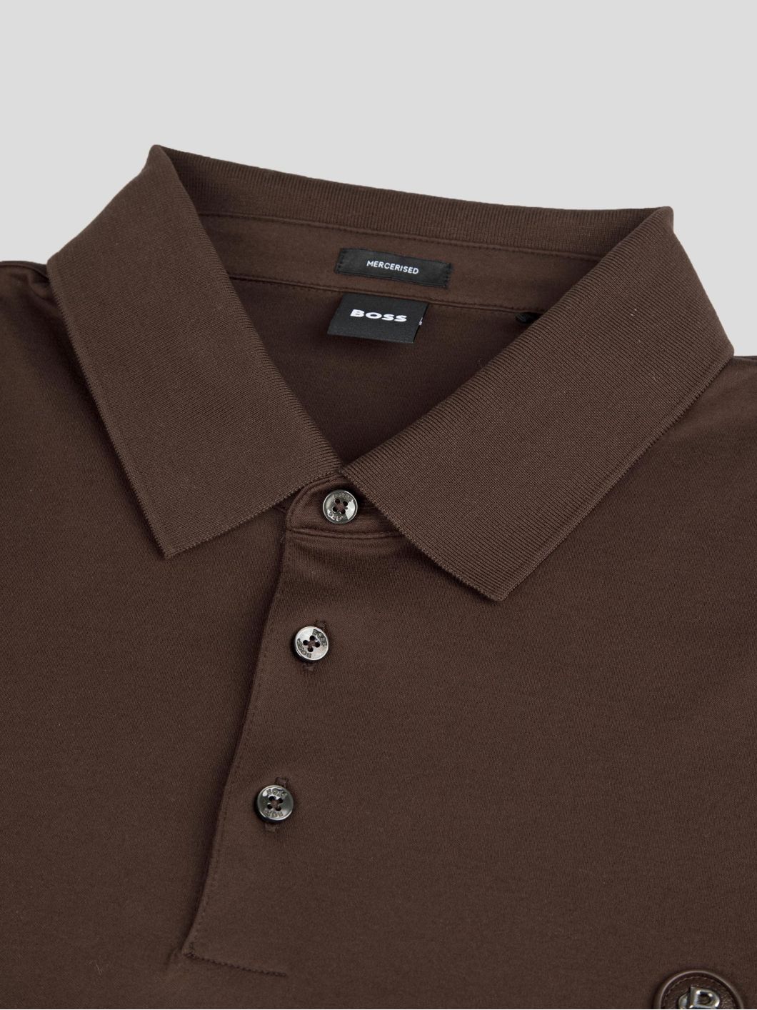 Polo Manches Longues Mercerisé Grande Taille Marron