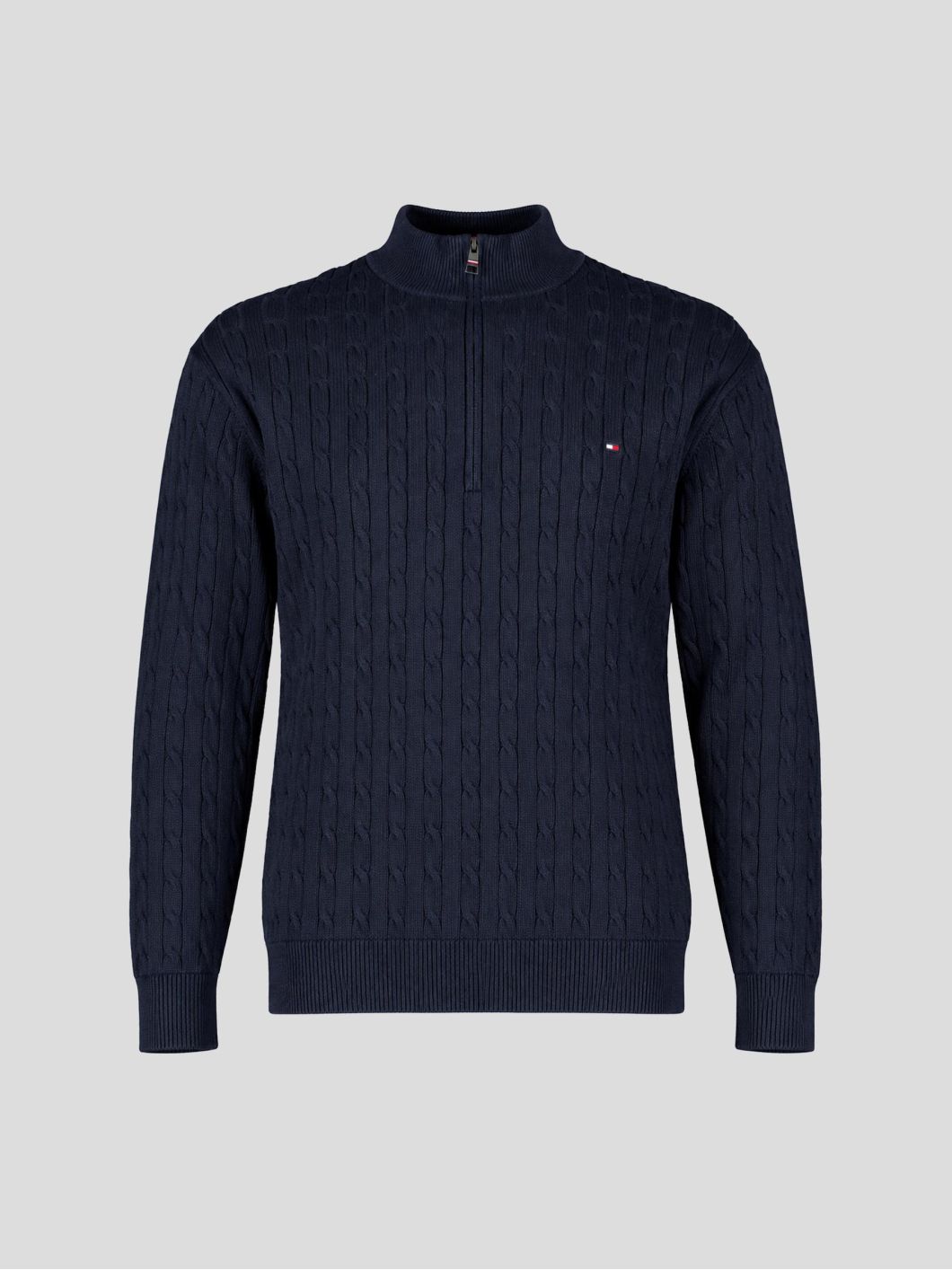 Pull Col Camionneur Torsadé Grande Taille Marine