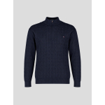 Pull Col Camionneur Torsadé Grande Taille Marine