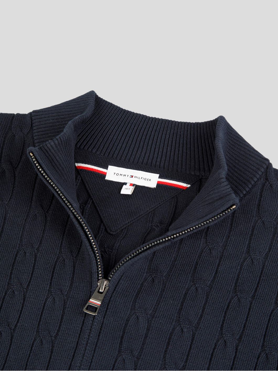 Pull Col Camionneur Torsadé Grande Taille Marine