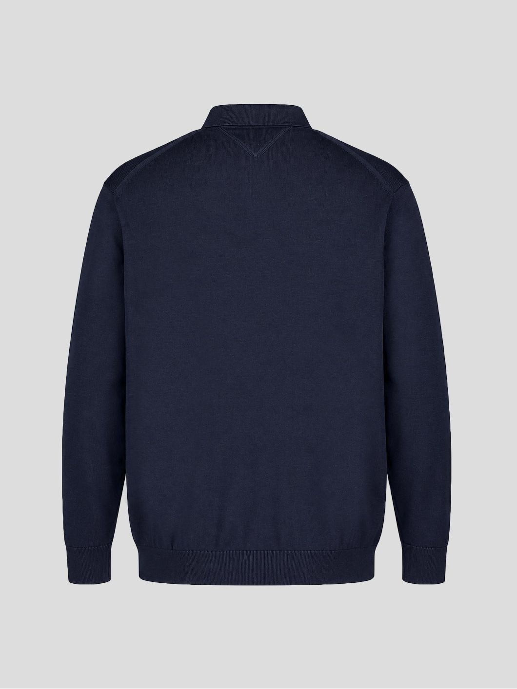 Pull Jacquard Col Polo Grande Taille Marine
